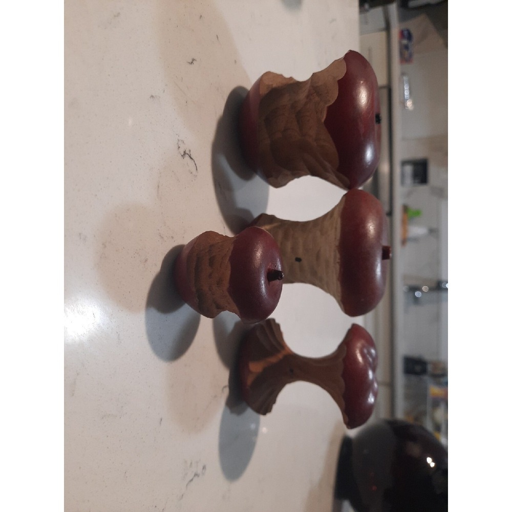 Vintage Primative Set Of 4Wooden Apples
